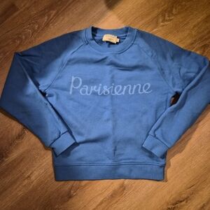 MAISON KITSUNE Blue Parisenne Crewneck Sweater XS